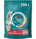 Сухой корм Purina One для стерилизованных кошек с лососем, 200г