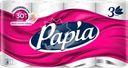 Бумага туалетная PAPIA 3-слоя белая, 8шт