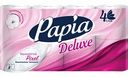 Туалетная бумага Papia Deluxe белая 4 слоя, 8 рулонов
