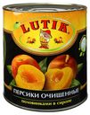 Персики LUTIK очищенные половинкам в сиропе, 850 мл