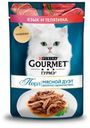 Влажный корм Gourmet Перл Мясной Дуэт для взрослых кошек, со вкусом языка и телятины, нежное филе в соусе, 75 г