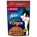 Корм для кошек FELIX® Sensations соус говядина-томат, 75г