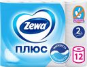 Бумага туалетная ZEWA Plus 2-слоя белая, 12шт