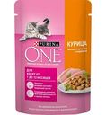 Влажный корм для котят от 1 до 12 месяцев Purina One курица с морковью, ломтики в соусе, 75 г