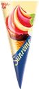 Мороженое SUNREME Малина-банан 8,5%, без змж, вафельный рожок