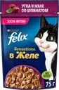 Корм влажный для взрослых кошек FELIX Sensations Утка со шпинатом в желе