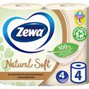 Туалетная бумага Zewa Natural Soft 4 слоя, 4 рулона