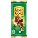 Шоколад ALPEN GOLD молочный с дроблёным фундуком, 85г 