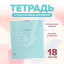 Тетрадь, 18 листов, пластиковая обложка, в ассортименте