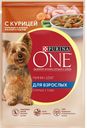 Корм для взрослых собак PURINA® ONE Мини курица-морковь-фасоль, 85г