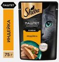 Влажный корм для взрослых кошек паштет в желе с индейкой Sheba 75г