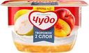 Десерт творожный ЧУДО Творожок взбитый двухслойный Персик, груша 4,2%, без змж, 100г