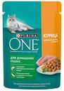 Влажный корм Purina One для домашних кошек с курицей и морковью 75 г