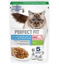Влажный корм для кошек Perfect Fit Для красивой шерсти и здоровой кожи лосось в желе, 75г