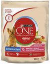Сухой корм Purina ONE с говядиной и рисом повседневный для собак мелких пород 600 г
