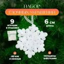 Набор украшений ёлочных, Снежное кружево, 6 см, 9 шт., в ассортименте