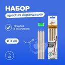 Набор простых утолщённых карандашей, Hupper Dupper, 4 шт., с точилкой
