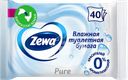Бумага туалетная влажная ZEWA Пьюр без аромата, 40шт