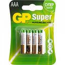 Батарейки алкалиновые GP Super ААА (LR03), 4 шт.