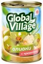 Оливки Global Village зеленые фаршированные креветкой 200г