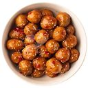 Фрикадельки из курицы жареные в соусе сладкий чили