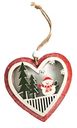 Ёлочное украшение Сердце со снеговиком в ассортименте, 17см