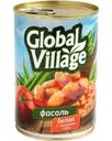 Фасоль Global Village белая в томатном соусе 400г