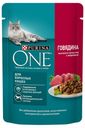 Влажный корм Purina ONE с говядиной и морковью для взрослых кошек 75 г