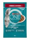 Влажный корм для взрослых кошек, PURINA ONE, с говядиной и морковью, 75 г