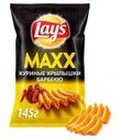 Чипсы Lay's MAXX картофельные, куриные крылышки барбекю, 145 г