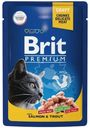 Корм Brit Premium лосось и форель в соусе для взрослых кошек, 85г