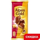 Шоколад Alpen Gold молочный с соленым арахисом и крекером, 80 г/85 г