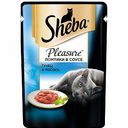 Корм для кошек Ломтики в соусе Sheba Pleasure с тунцом и лососем, 85 г