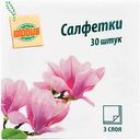 Салфетки бумажные Глобус белые 3 слоя, 33 см, 30шт.