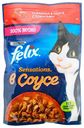 Влажный корм Felix Sensations с говядиной и томатами в соусе для взрослых кошек 75 г