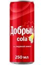 Напиток газированный Добрый Кола ледяной лимон, 250мл