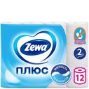 Туалетная бумага для личной гигиены Zewa Плюс с перфорацией и тиснением двухслойная 12 шт