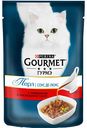Корм для кошек соус-де-люкс Gourmet Перл с говядиной в роскошном соусе, 85 г
