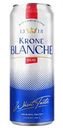 Пивной напиток Krone Blanche Бьер светлый нефильтрованный 4,5 % алк., Россия, 0,45л