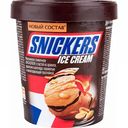 Мороженое сливочное Snickers с арахисом в шоколаде, карамелью и какаосодержащей прослойкой 8,5%, 340 г