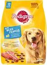 Корм сухой для взрослых собак PEDIGREE с говядиной для всех пород, полнорационный, 600г