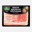 Бекон Велком двойного копчения сырокопченый нарезка 200г