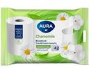 Туалетная бумага влажная Aura Chamomile, 42шт.