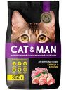 Сухой корм для взрослых кошек Cat&Man со вкусом Курица-Кролик, 350 г