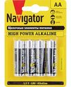 Батарейки алкалиновые Navigator AA LR6, 4 шт.