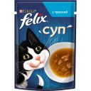 Корм консервированный неполнорационный ТЗ PURINA FELIX Суп для взрослых кошек с треской, 48г