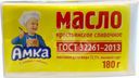 Масло Амка Крестьянское сливочное сладко-сливочное несоленое 72.5% БЗМЖ 180г