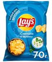Чипсы картофельные Lays со вкусом сметаны и зелени, 70г
