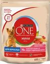 Корм сухой для взрослых собак PURINA ONE Говядина и рис, 600г