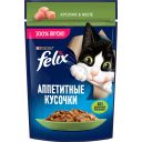 Felix Аппетитные кусочки. Корм консервированный полнорационный для взрослых кошек, со вкусом кролика в желе, 75 г